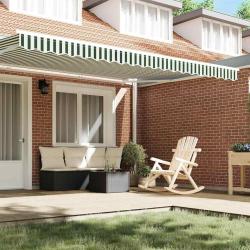 Voile de Store pour Cadre de 4,5 m Vert et Blanc 4,3x0,2 m