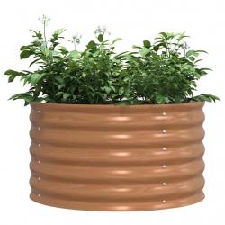 Lit de jardin surélevé marron avec finition bois 80x80x44 cm en acier