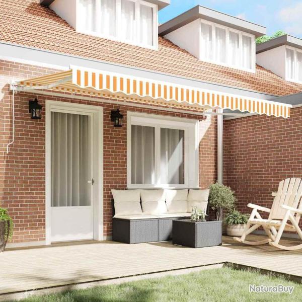 Auvent Rtractable Jaune et blanc 350x200 cm