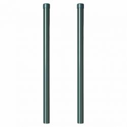 Poteaux de clôture 2 pcs Vert 80 cm Acier peint par poudre