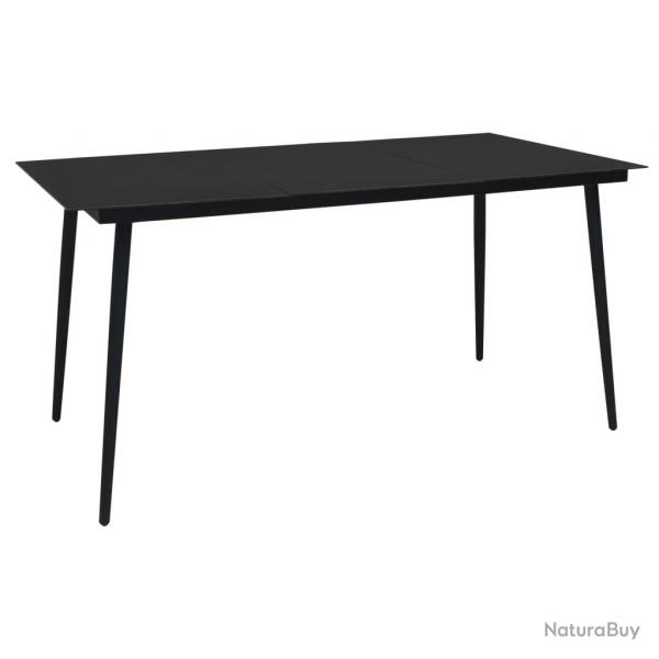 Table  dner de jardin Noir 190x90x74 cm Acier et verre
