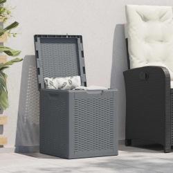 Boîte de rangement de jardin gris PP rotin 90 L