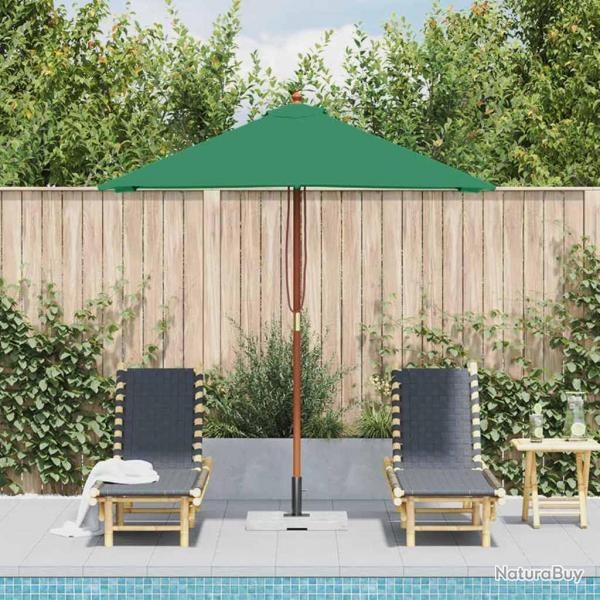 Parasol d'extrieur avec mt en bois 150x200 cm vert