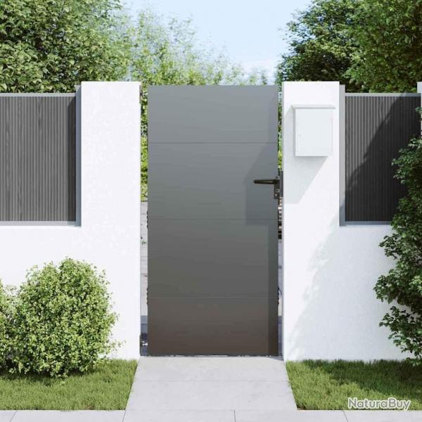 Porte de Jardin Noir 105 x 200 cm Acier peint par poudre