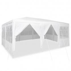 Tente de fête avec 10 panneaux latéraux blancs 6x4 m PE
