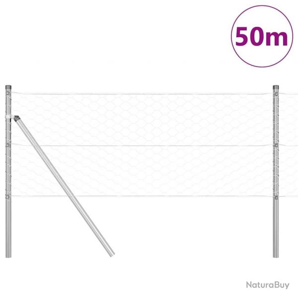 Clture Hexagonale 0.6x50 m Acier Galvanis