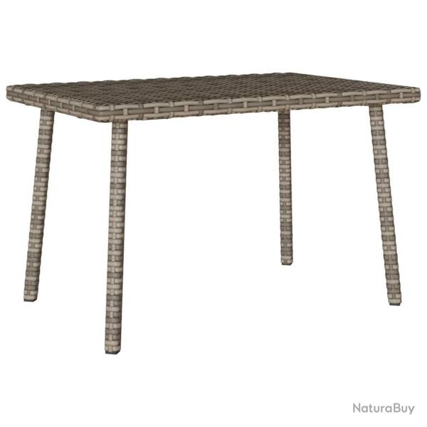Table basse de jardin rectangulaire gris 60x40x37 cm rotin