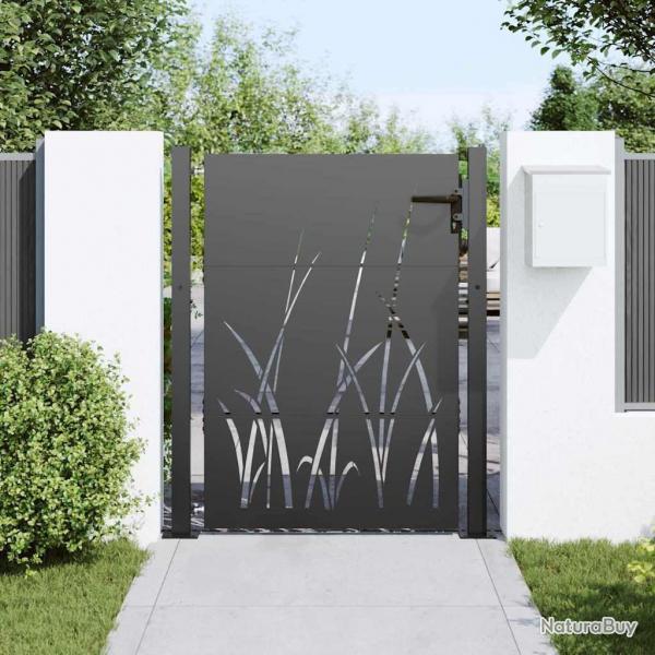 Porte de Jardin Noir 105 x 125 cm Acier peint par poudre