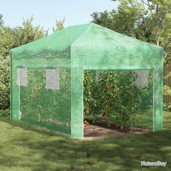 Serre avec toit Vert 290 x 430 x 315 cm Acier