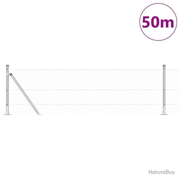 Clture hexagonale 0.6x50 m en acier galvanis