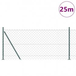 Jeu de Poteaux de Clôture Argent 25 x 0.8 m Acier galvanisé