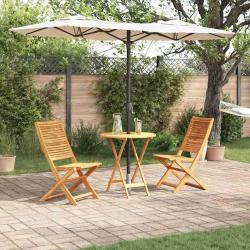 Set de mobilier d'extérieur 3 pcs Bois naturel 70 x 70 x 75 cm