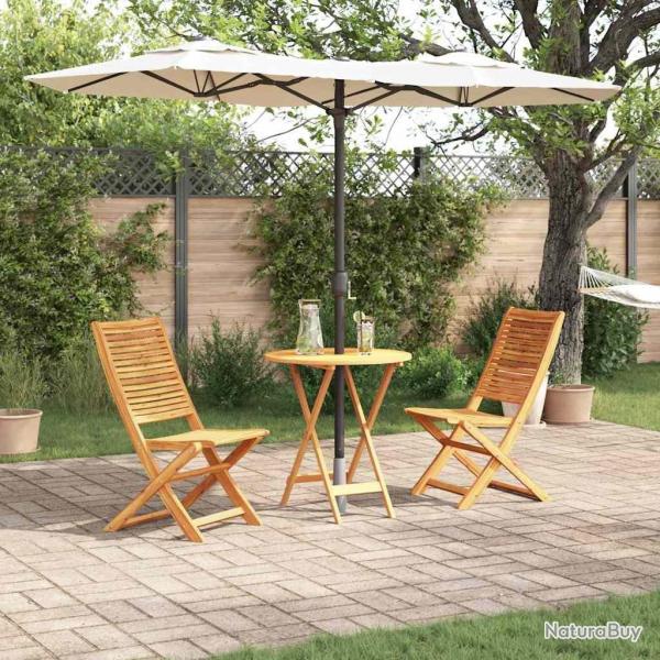 Set de mobilier d'extrieur 3 pcs Bois naturel 70 x 70 x 75 cm