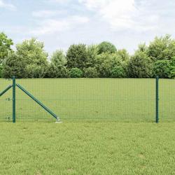 Clôture en fil soudé avec 13 piquets verts 0.8x25 m en acier