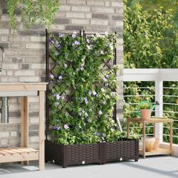 Jardinier avec Treillis 2 pcs Marron 80x40x125,5 cm