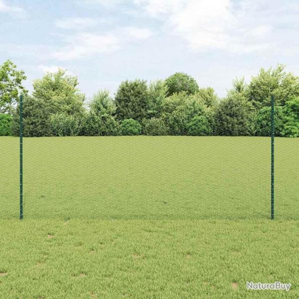 Poteaux de clture 11 pcs U-Channel Vert 120 cm Acier