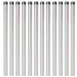 Poteaux de clôture 12 pcs Argent 50 cm Acier galvanisé