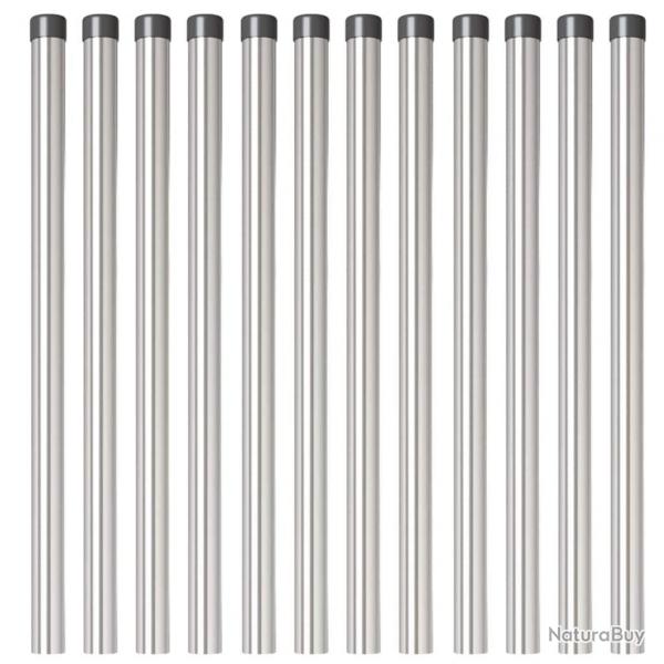 Poteaux de clture 12 pcs Argent 50 cm Acier galvanis