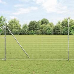 Clôture Euro avec 7 poteaux 1,5x10 m en acier galva