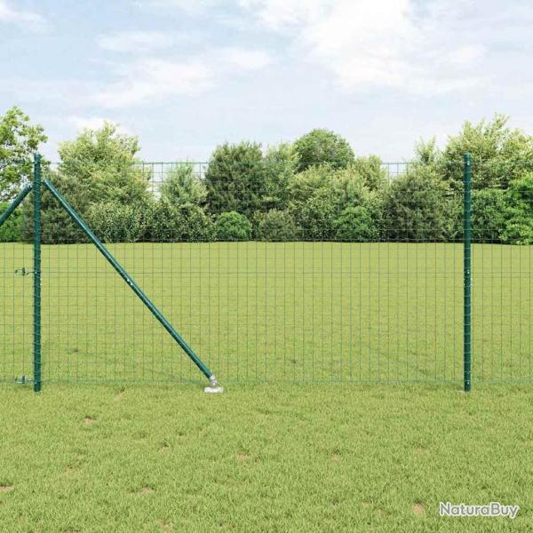 Clture Euro avec 7 poteaux en pieu 1,2 x 10 m en acier galvanis vert