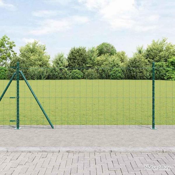 Clture Euro avec 13 poteaux  bride 0,8x25 m en acier galvanis.