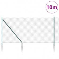Jeu de Poteaux de Clôture Vert 1 x 10 m