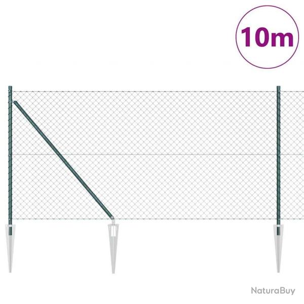 Jeu de Poteaux de Clture Vert 1 x 10 m