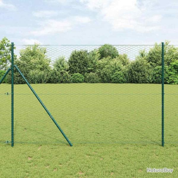 Clture Hexagonale Grise Vert 1,5 x 100 m Acier