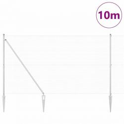 Ensemble de Poteaux de Clôture Lot de 2 Acier galvanisé 10 x 1.5 m