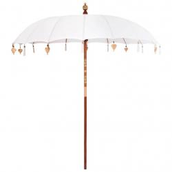 Parasol Crème x 250 cm Coton et bois massif