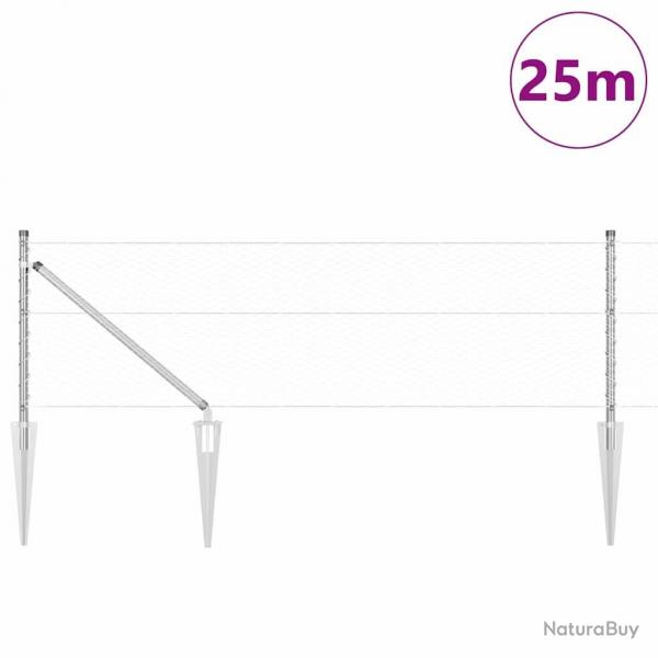 Clture Hexagonale 0.6x25 m Acier Galvanis