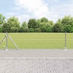 Clôture Euro de avec 13 poteaux à bride, 0,4 x 25 m en acier galvanisé