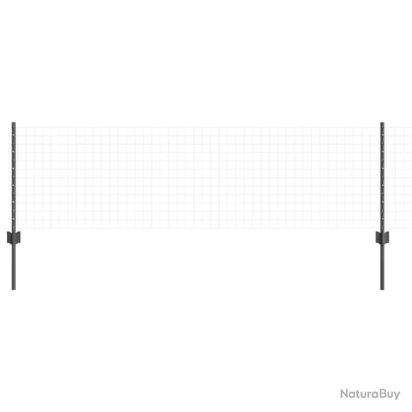 Poteaux de clture 5 pcs en U de 60 cm en acier gris.