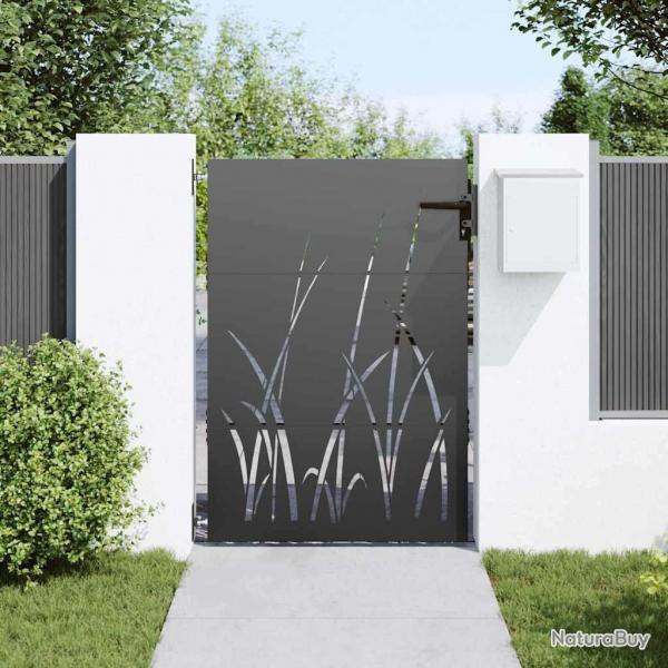 Porte de Jardin Noir 105 x 125 cm Acier peint par poudre