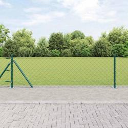 Jeu de Poteaux de Clôture Argent 25 x 0,6 m