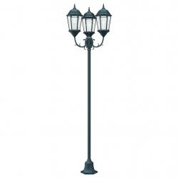 Lampadaire de jardin 3 lampes E27 Vert 220 cm Aluminium