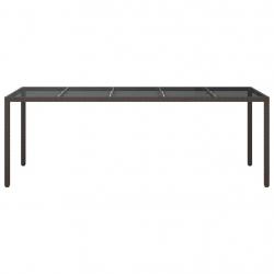 Table de jardin Marron 250x100x75 cm Poly Rattan