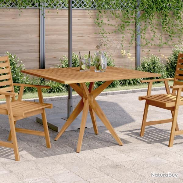 Table de jardin carre 110x110x75 cm bois d'acacia solide