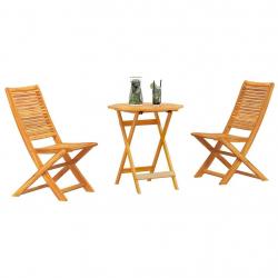 Ensemble de mobilier d'extérieur 3 pcs Marron 70 x 70 x 75 cm