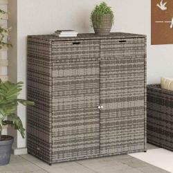 Armoire de rangement de jardin gris 105x55x113cm résine tressée
