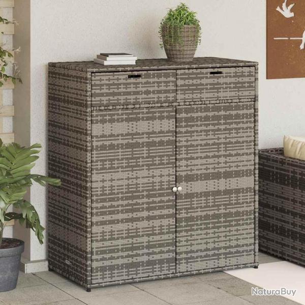 Armoire de rangement de jardin gris 105x55x113cm rsine tresse