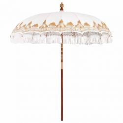 Parasol balinais Crème (210-220) x 260 cm Coton et bois massif