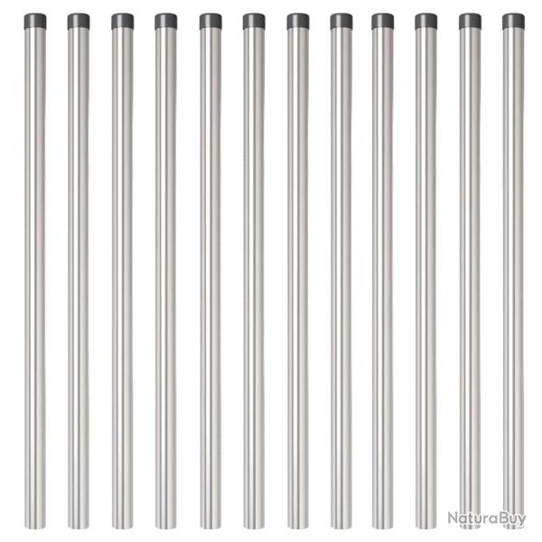 Poteaux de clture 12 pcs Argent 110 cm Acier galvanis