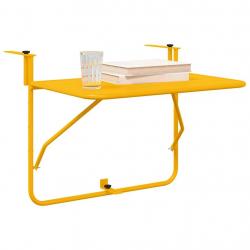 Table suspendue pliante en acier jaune 60x40 cm