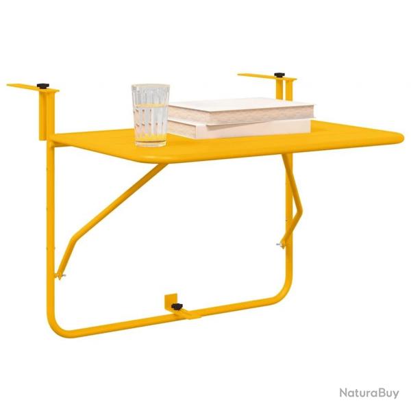 Table suspendue pliante en acier jaune 60x40 cm