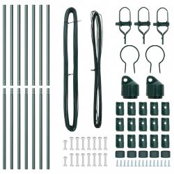 Ensemble de poteaux de clôture 7 pcs Vert Ø32mm 160 cm Métal