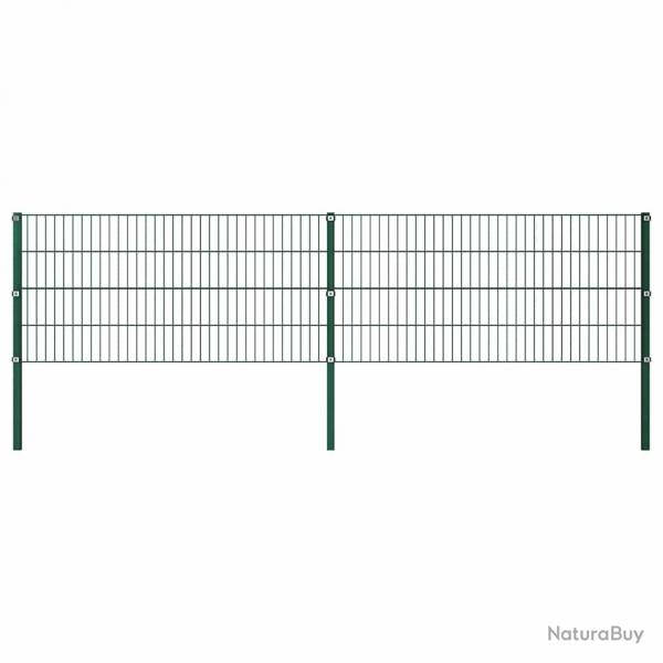 Panneau de clture avec poteaux Fer 3,4 x 0,8 m Vert