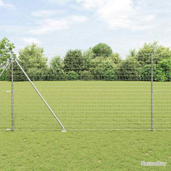 Clture Euro avec 7 poteaux  pointes de 1,6 x 10 m en acier galvanis