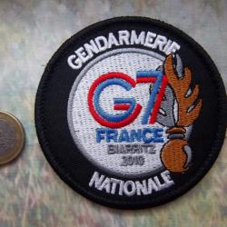 écusson rondache militaire Gendarmerie G7 Biarritz 2010