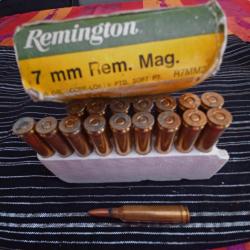 Balles Remington anciennes 7mm Mag boite de 17 unités